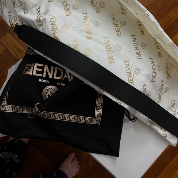 Fendace Denim Patchwork Baguette Fendi Versace - Picture 6 of 8